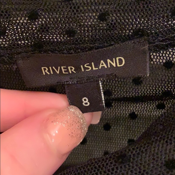 River island mesh polka dot tight halterneck top - Picture 3 of 3